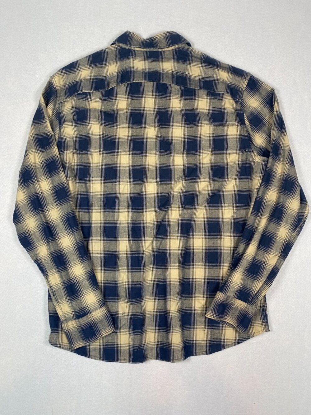Wrangler Mens Blue Brown Plaid Button-Up Shirt Large Cotton Long Sleeves Western - Picture 3 of 6